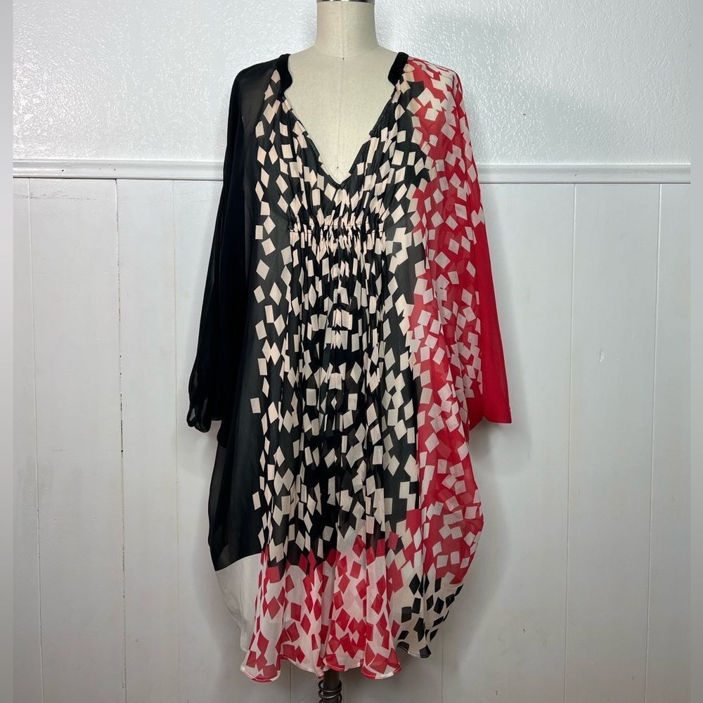 DVF Diane Von Furstenberg butterfly sleeve boho silk wedding guest dress 10